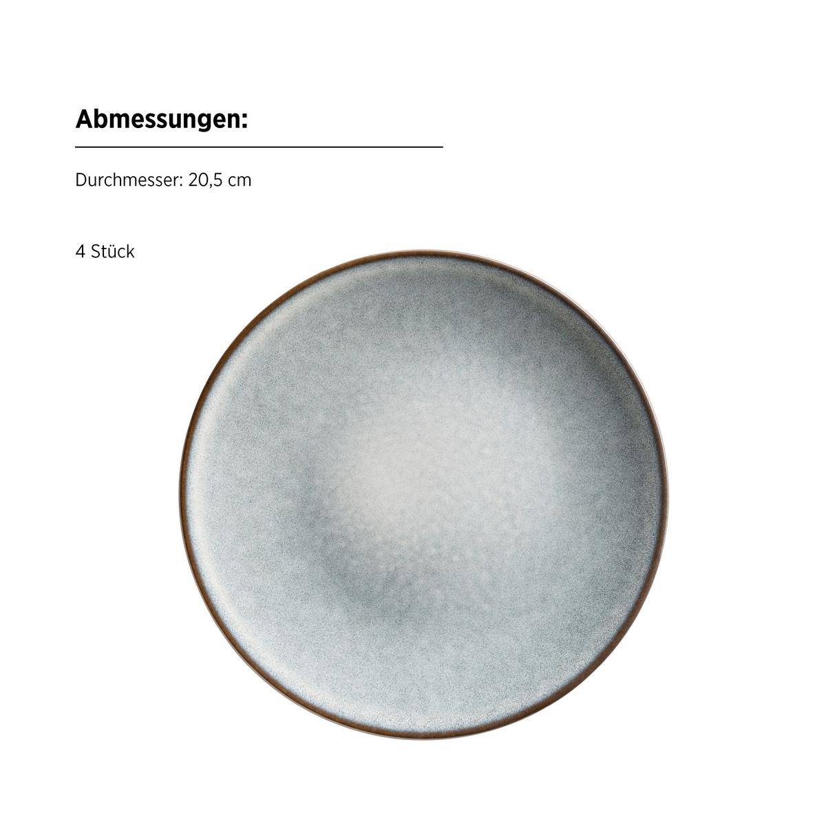 Frühstücksservice Smoky's Steinzeug, Grün, 12-teilig - Grün, Basics, Keramik - Mäser