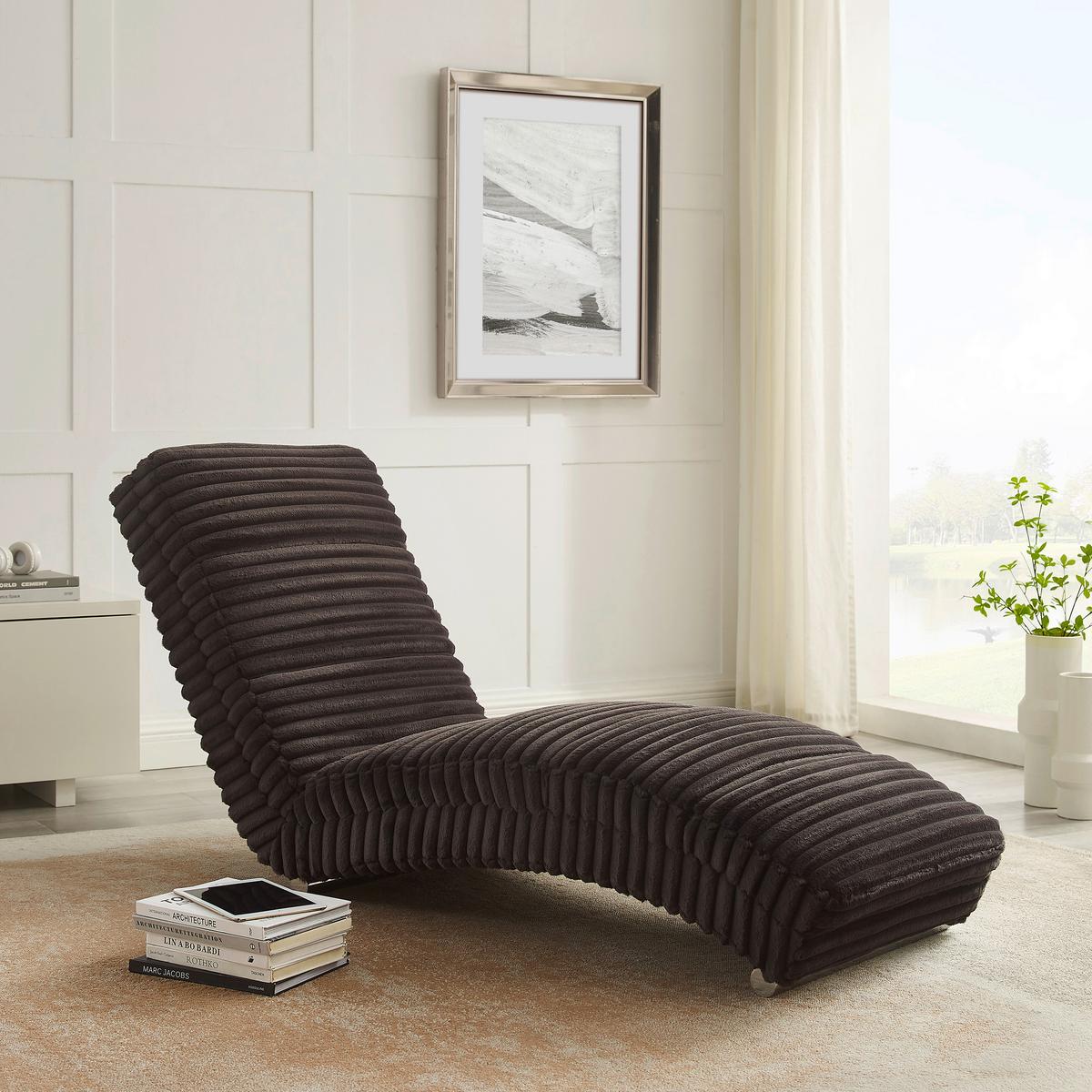 Relaxliege Chaiselongue, Schwarz B: 170cm - Chromfarben/Schwarz, MODERN, Textil (170/82/60cm) - Livetastic