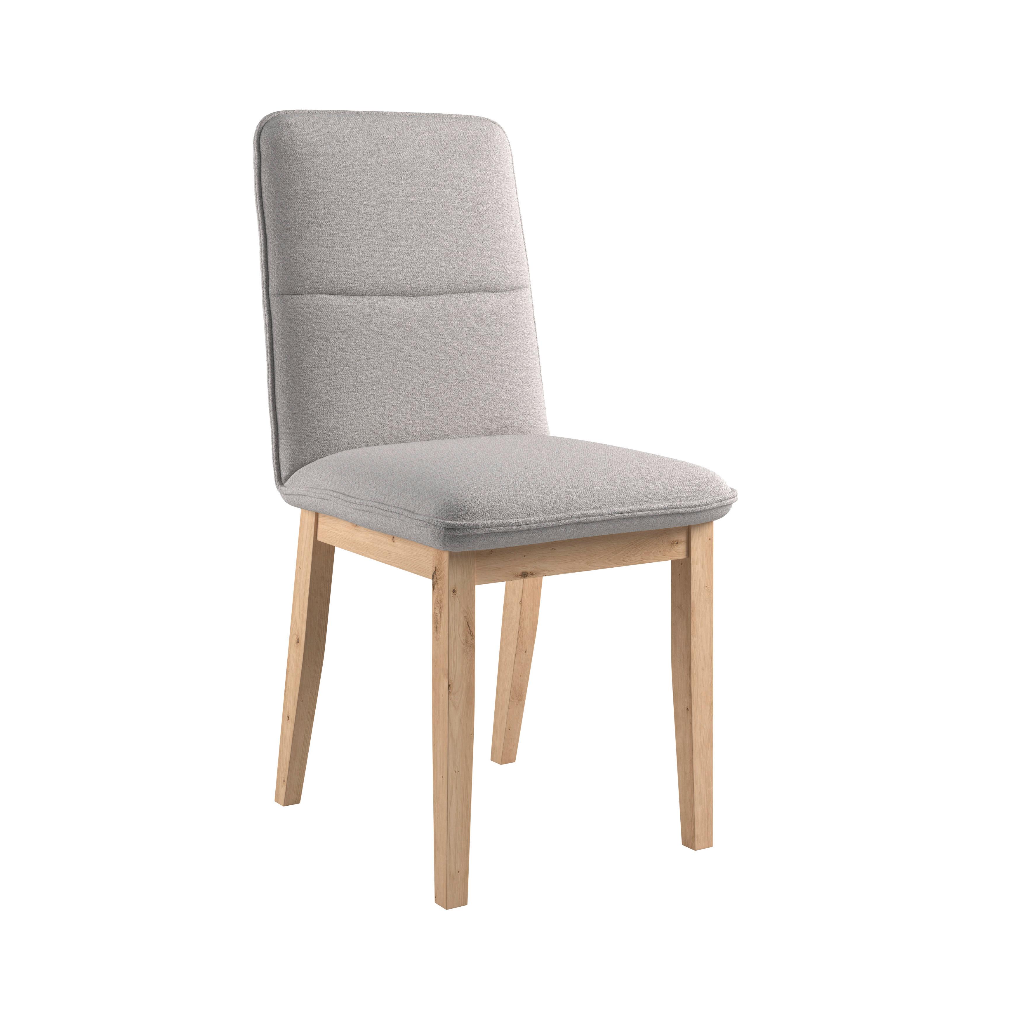 Vierfußstuhl Beluna lI Webstoff hellgrau,B: 47cm - Eichefarben/Hellgrau, KONVENTIONELL, Holz/Textil (47/91/44cm) - James Wood