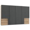 Schwebetürenschrank mit Laden 350cm Level 36a, Graphit/Eiche - Eichefarben/Graphitfarben, Basics, Holzwerkstoff (350,00/216,00/65,00cm) - MID.YOU