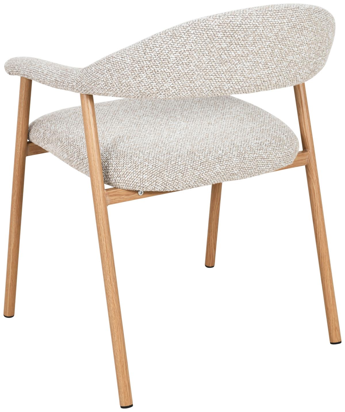 Armlehnstuhl Linea Beige/Eichefarben B: 59 cm - Eichefarben/Beige, Basics, Holz/Textil (59/75/62cm) - Livetastic