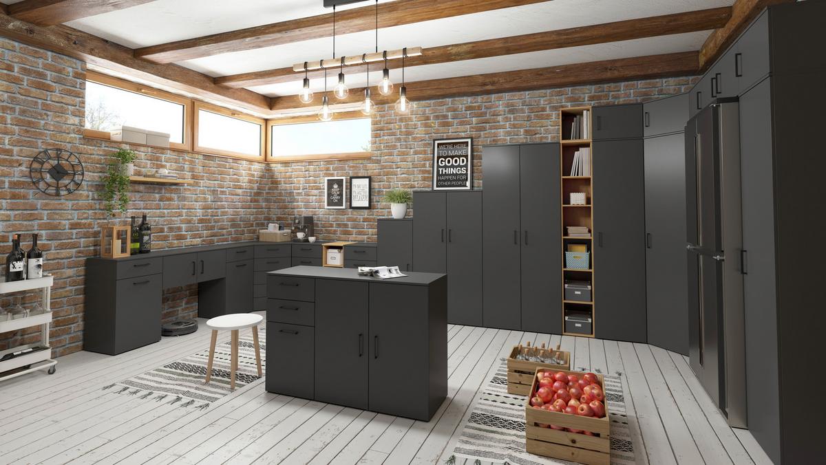 Komód Multistauraum - grafitszürke, Modern, faalapú anyag (80/83/52cm) - Carryhome