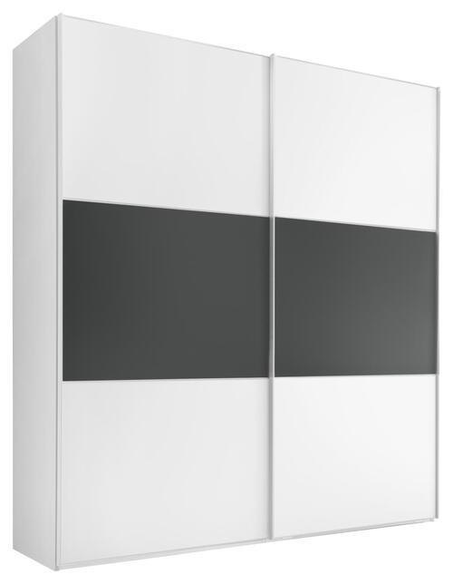 Schwebetürenschrank 176 cm Includo, Weiß/ Anthrazit - Anthrazit/Weiß, Design (167/222/68cm) - MID.YOU