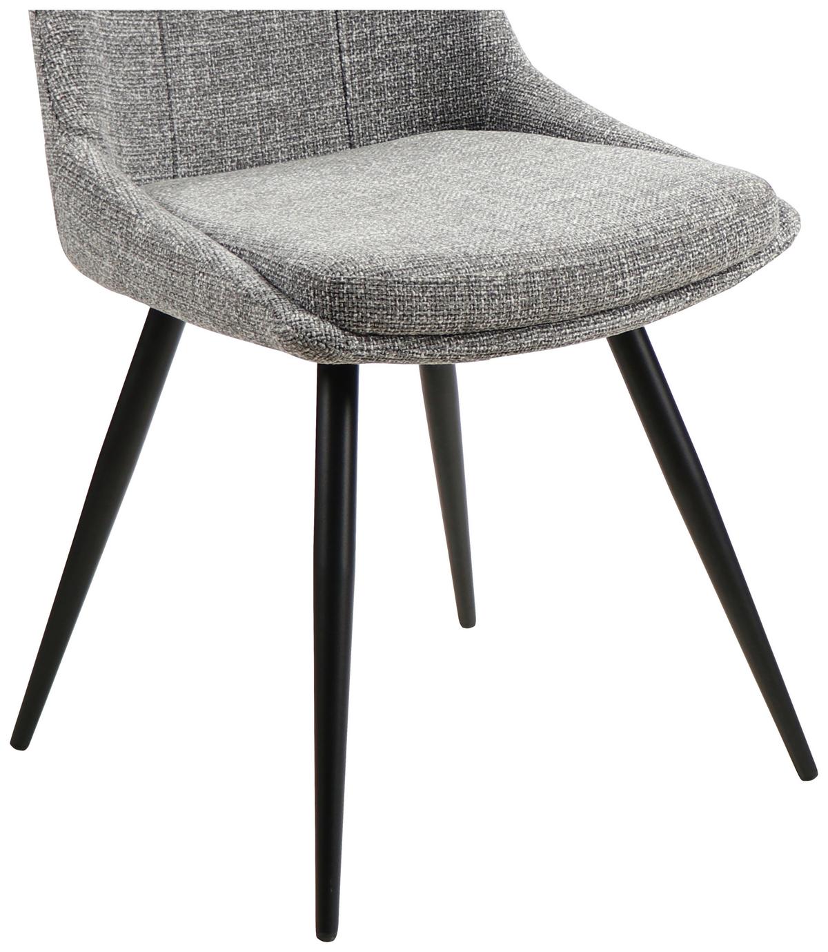 Esszimmerstuhl Corinna Grau Gepolstert - Schwarz/Grau, MODERN, Holz/Textil (49/88/59cm) - MID.YOU