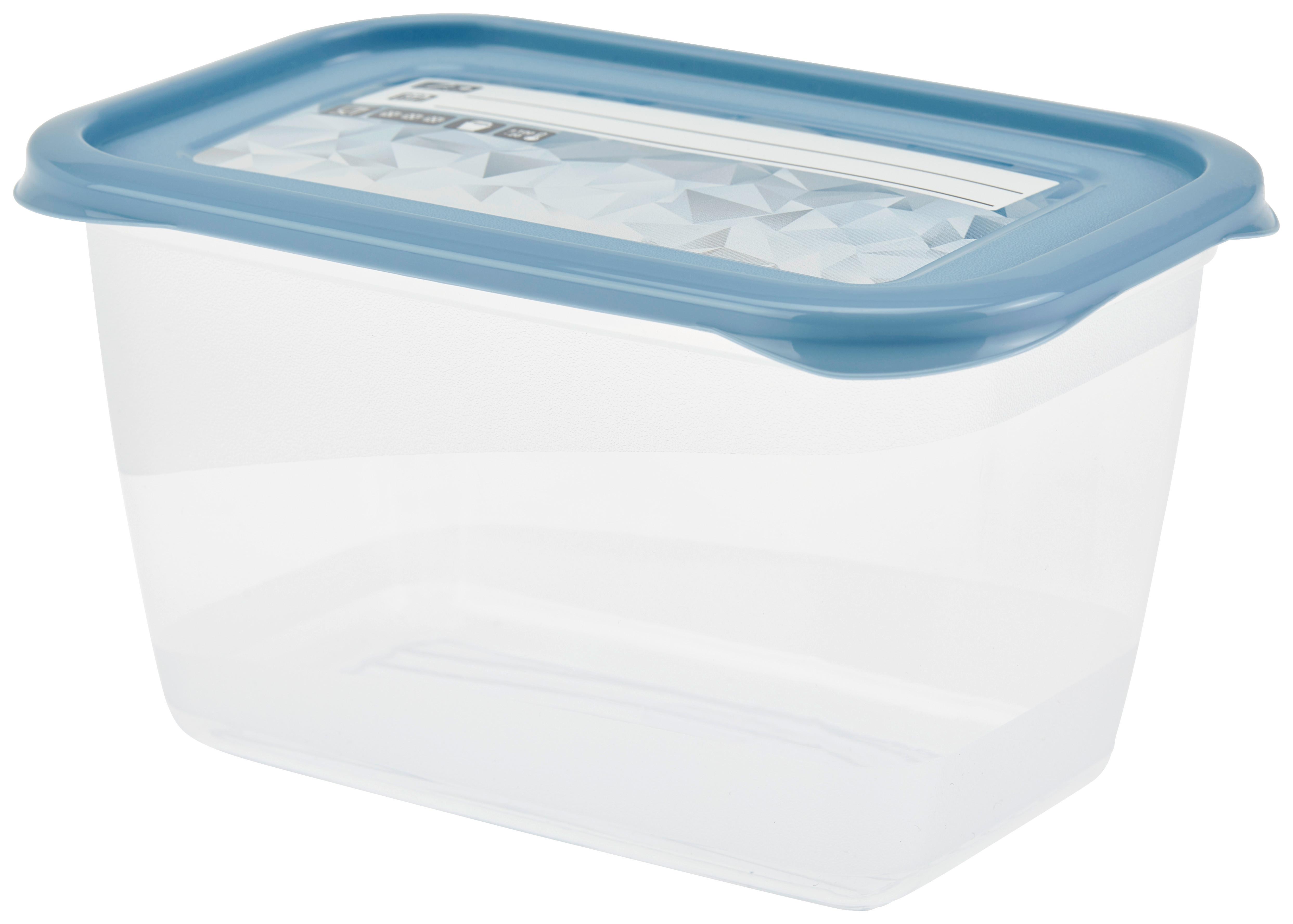 Gefrierdose 4er-Set Mia ca. 0,75 L - Blau/Weiß, KONVENTIONELL, Kunststoff (15,5/10,5/8,5cm)
