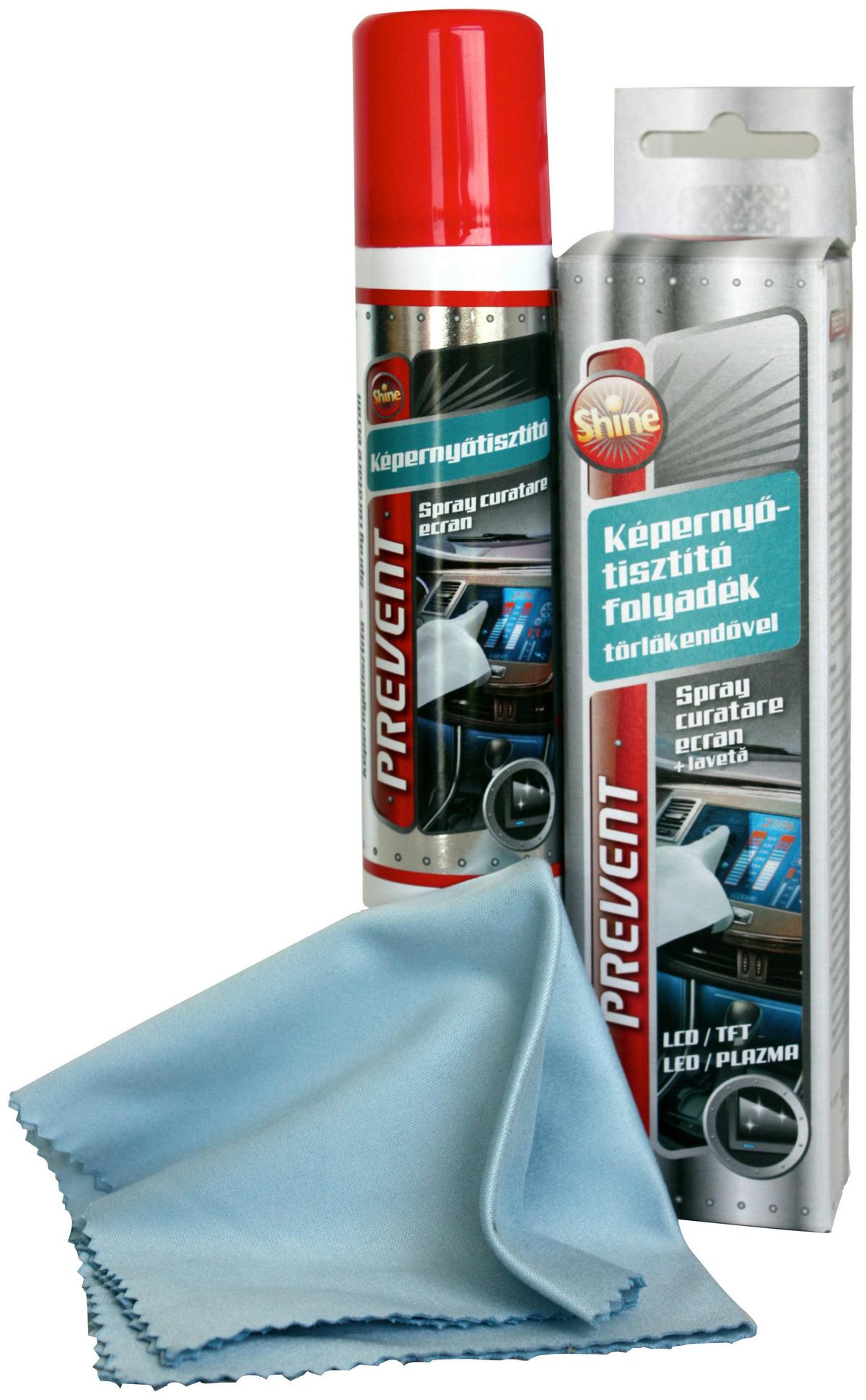 Prevent Képernyőtisztító Folyadék Törlőkendővel - textil (90ml)