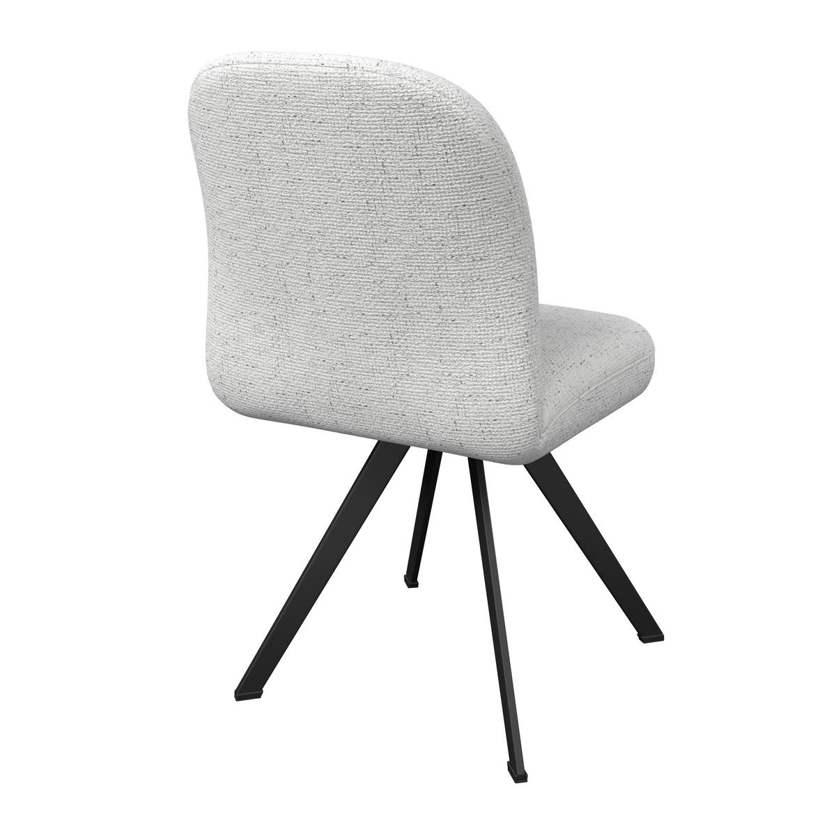 Stuhl weiß/Metallbeine Ulmo 47/91/61 cm - Schwarz/Weiß, MODERN, Textil/Metall (47/91/61cm)