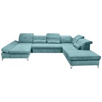 Ecksofa Melfi Türkis U: 168 cm - Türkis/Silberfarben, MODERN, Textil (168/350/245cm) - MID.YOU