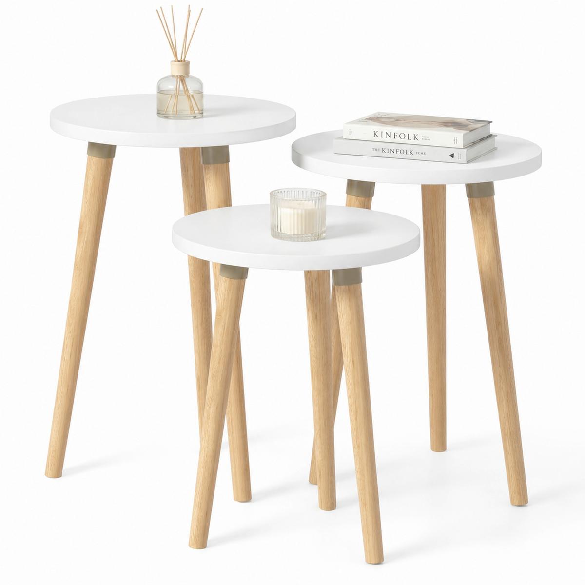 PRÍRUČNÝ STOLÍK "BARILO" - biela/dub medový, Design, kompozitné drevo (33,5/33,5/52cm) - MID.YOU