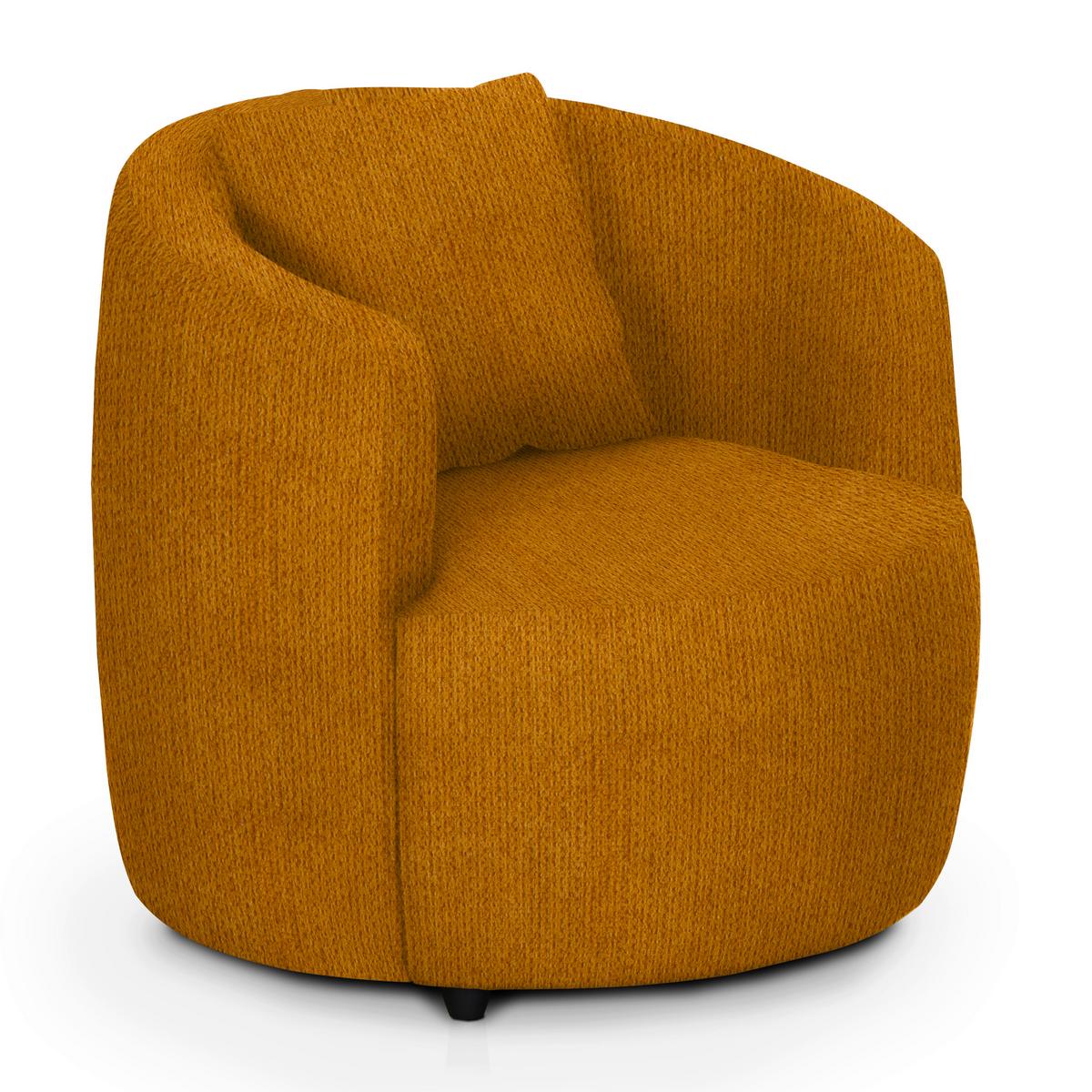 Polstersessel Pina Gelb Chenille - Gelb/Schwarz, Design, Textil (81/74/81cm) - Livetastic