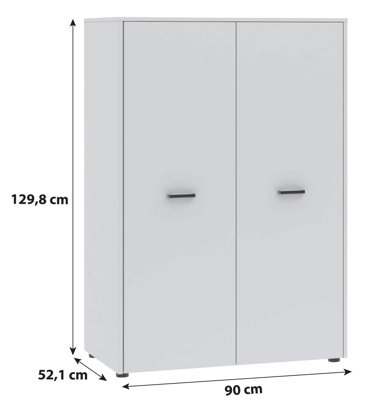 Drehtürschrank 90cm Kivo Eiche Artisan Dekor - Eiche Artisan, Basics, Holzwerkstoff (90/129,8/52,1cm)