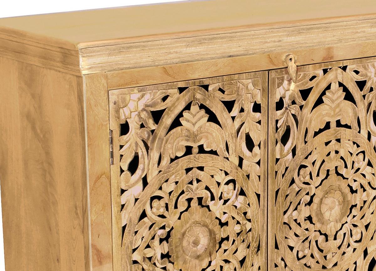Sideboard Mangoholz B: 140cm - Naturfarben, Design, Holz (140/90/40cm) - MID.YOU