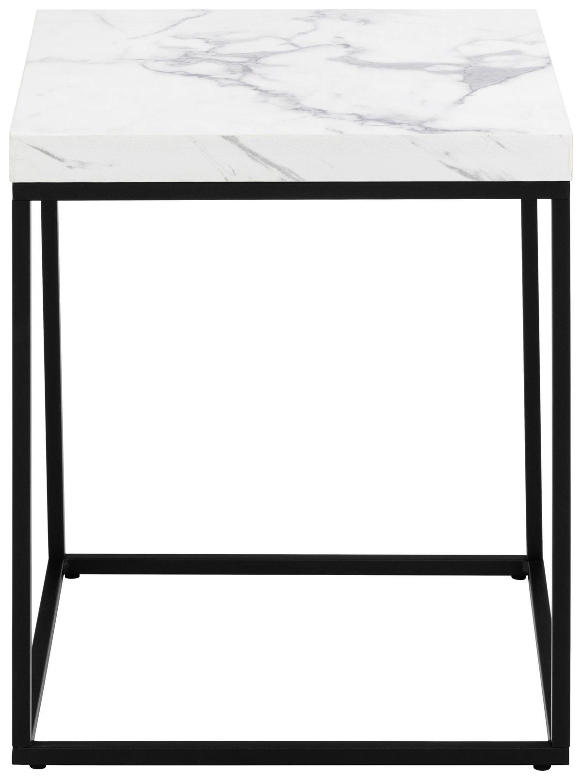 Beistelltisch Barossa 0000102433 - Schwarz/Weiß, Design, Holzwerkstoff/Metall (40/40/45cm) - Livetastic