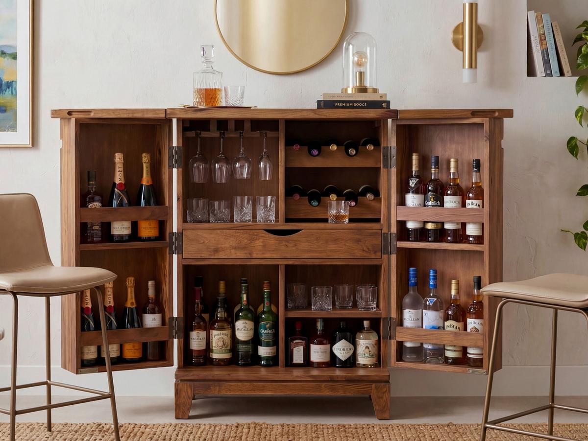 BARSCHRANK Sheeshamfarben B: 65cm - Sheeshamfarben, Design, Holz (65/90/50cm) - MID.YOU