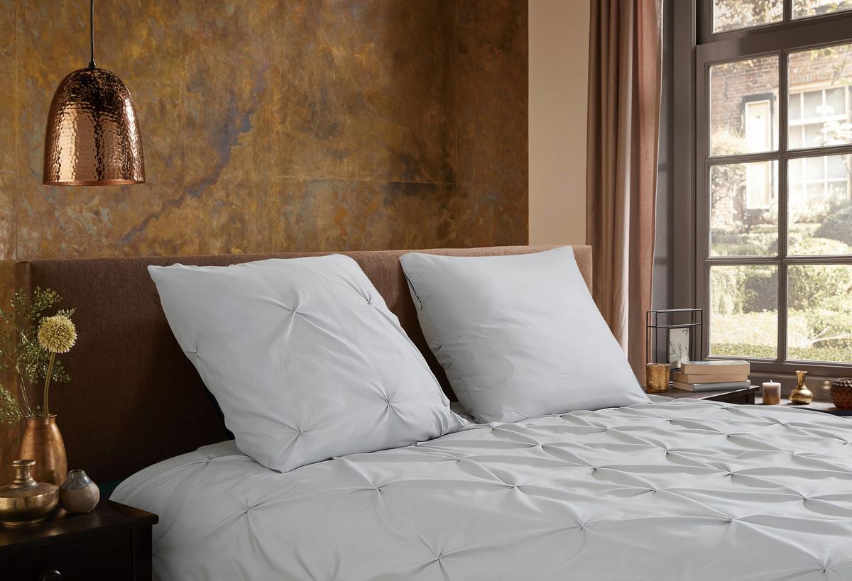 Bettwäsche Elegance Grau Hellgrau 155x220 cm - Hellgrau, Basics, Textil (155/220cm)
