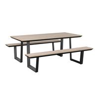 GARTENSET TRIEST - Anthrazit/Beige, MODERN, Kunststoff/Metall (190/75/182cm) - Beldano