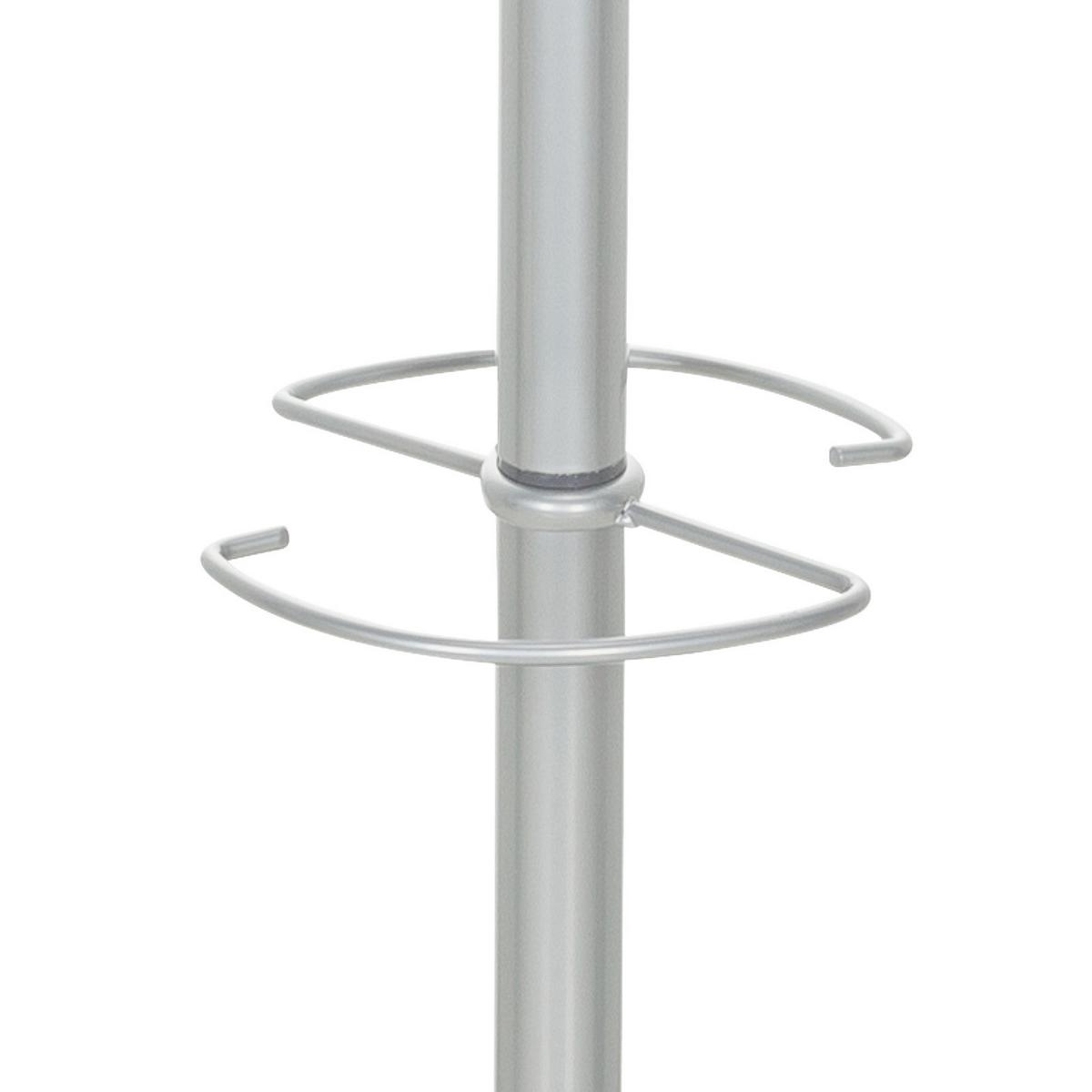 Kleiderständer Space Silber Stahl 8 Haken H: 173 Cm - Silberfarben, MODERN, Holz/Stein (38/173/38cm) - MID.YOU