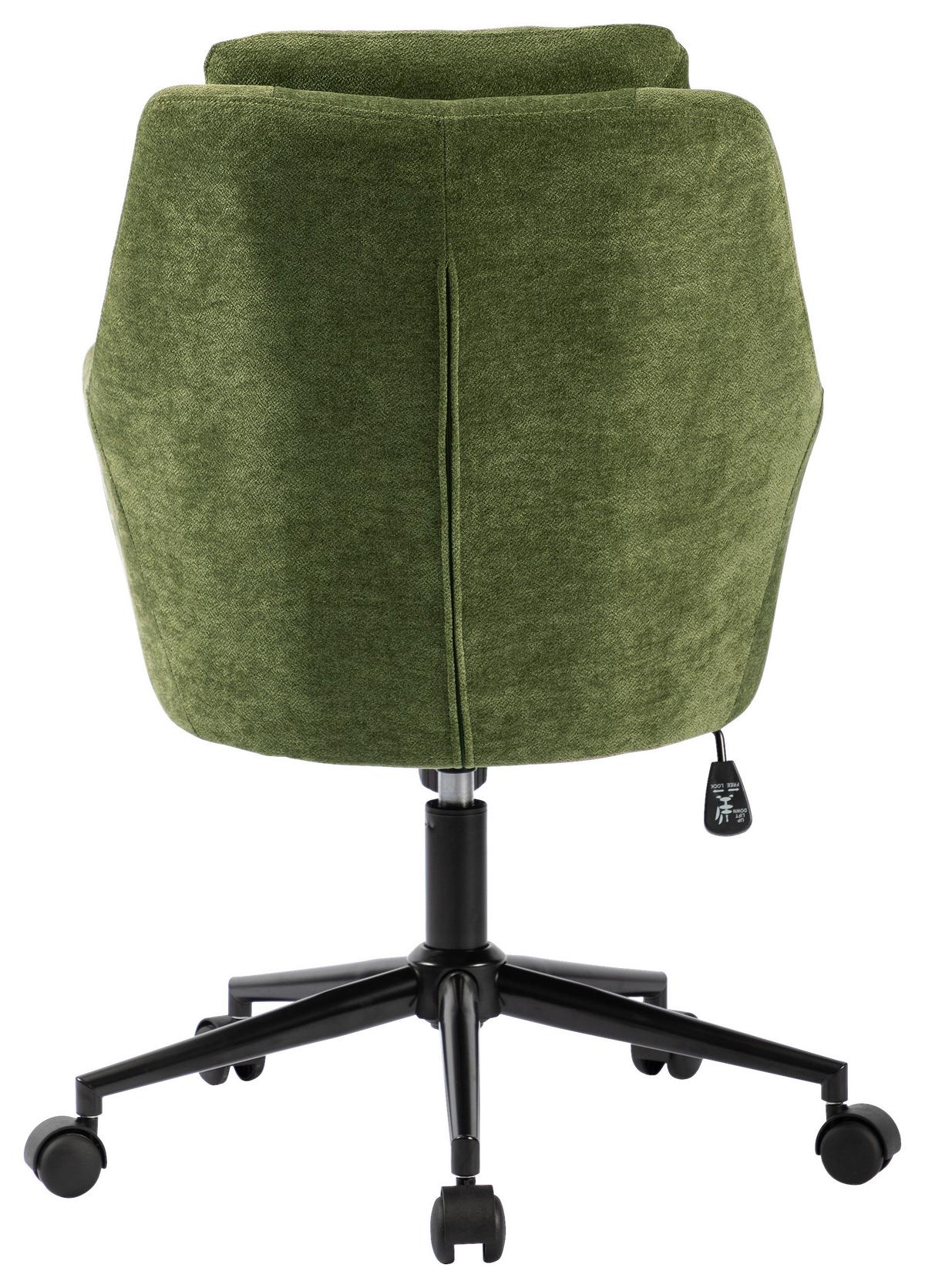 Drehstuhl Amalfi Grün B: 58 cm - Schwarz/Grün, MODERN, Kunststoff/Textil (58/91-99/71cm) - MID.YOU