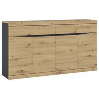 Kommode Turino Eiche Artisan Dekor/anthrazit B: 168 Cm - Anthrazit/Schwarz, Trend, Holzwerkstoff (168/92,1/39,9cm)