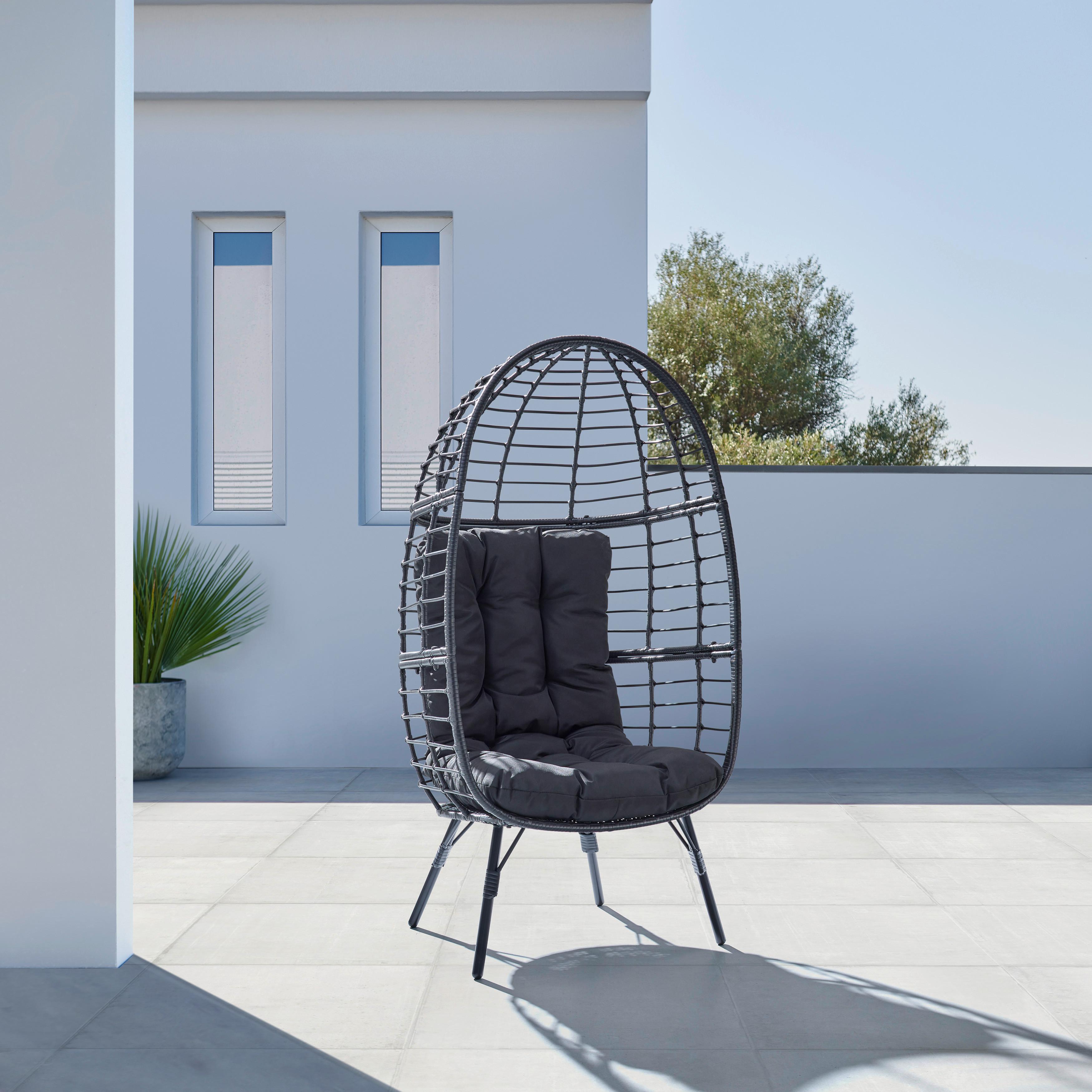 Relaxační křeslo NARA černá - černá, Moderní, kov/textil (77/145/67cm) - Bessagi Garden