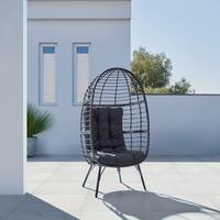 Relaxační křeslo NARA černá - černá, Moderní, kov/textil (77/145/67cm) - Bessagi Garden