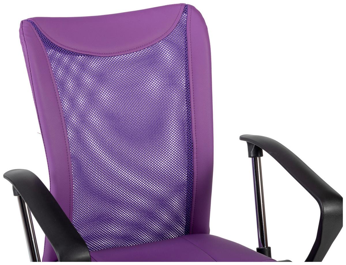 Drehstuhl Vanessa Lila/Schwarz/Chrom B: 56 cm - Chromfarben/Lila, Trend, Kunststoff/Textil (56/99/56cm)