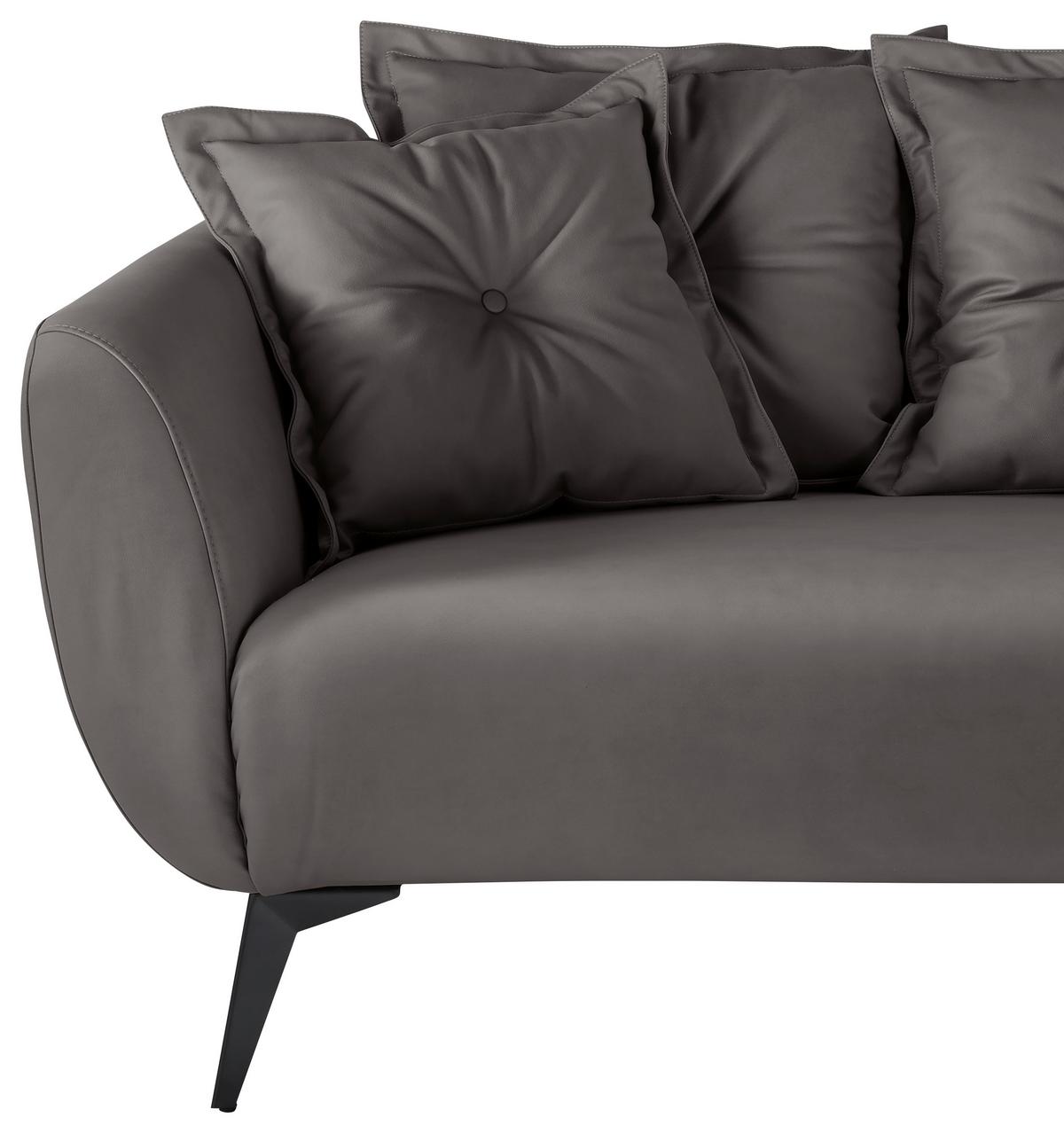 3-Sitzer-Sofa Baggio Anthrazit B: 236 cm - Anthrazit/Schwarz, MODERN, Textil (236/94/103cm) - Livetastic