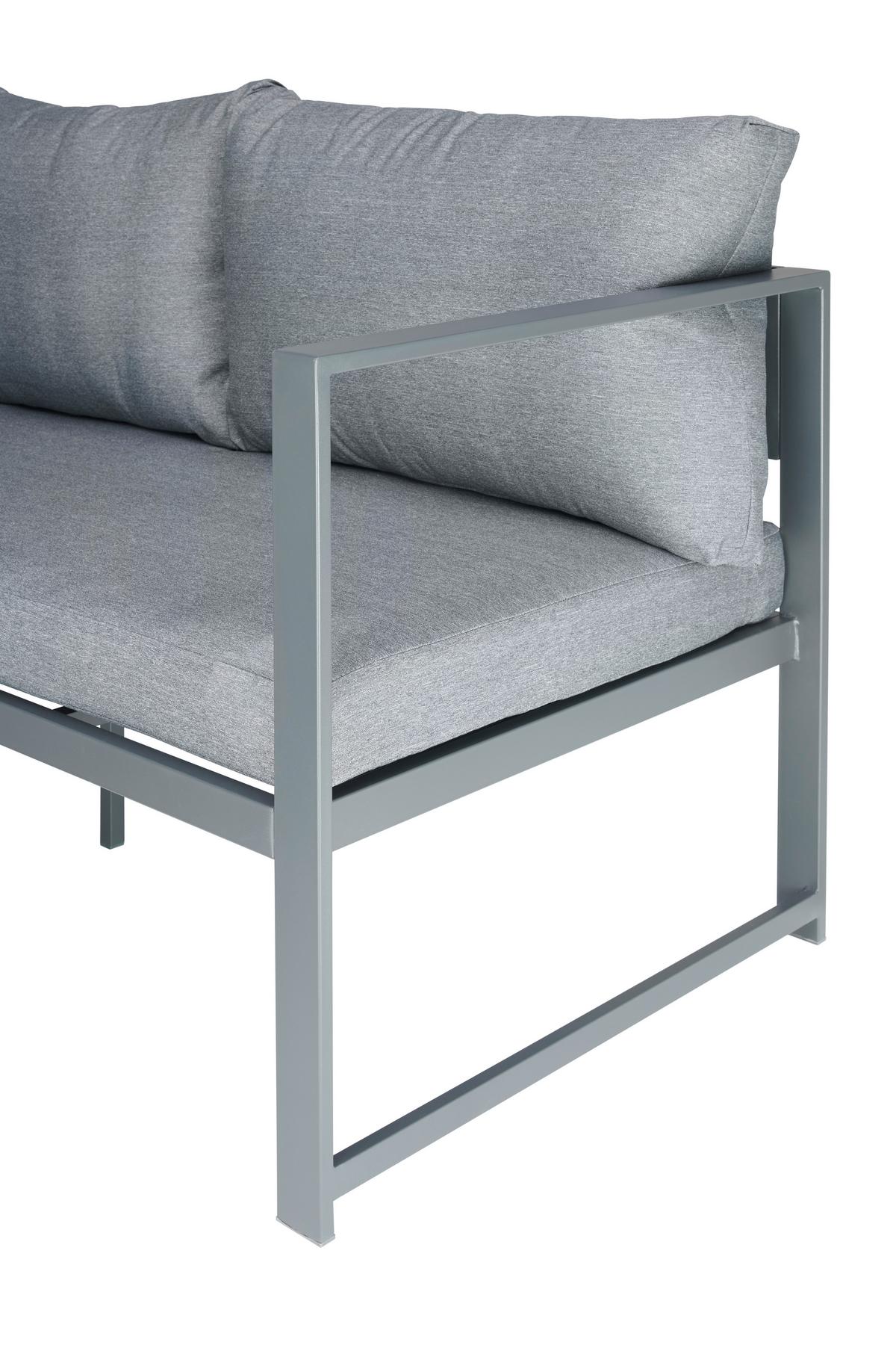 TERASOVÁ SEDACÍ SOUPRAVA WALTER - šedá/antracitová, Moderní, kov/textil (244/192/67cm) - Mömax