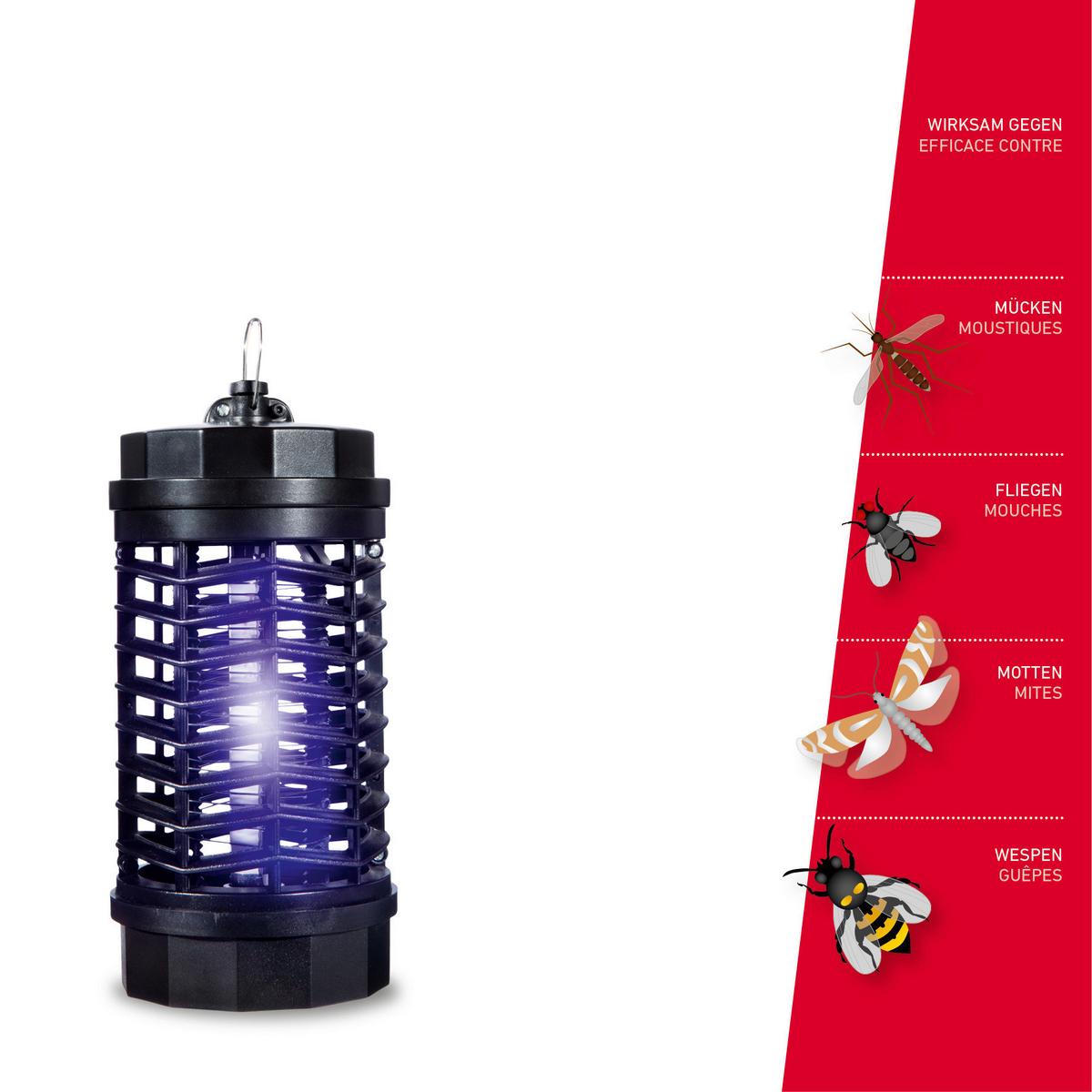 Lichtfalle Zum Stellen/ Hängen, Insektenvernichter - Schwarz, Basics