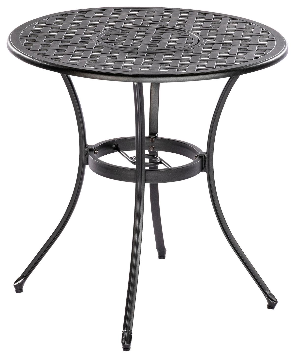 Balkonset Rhodos - Graphitfarben/Grau, MODERN, Textil/Metall - Gardenson