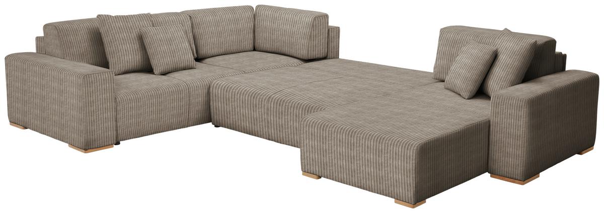 Wohnlandschaft Vouge U: 283x371x208 Cm - Taupe/Buchefarben, KONVENTIONELL, Textil (283/371/208cm) - Livetastic
