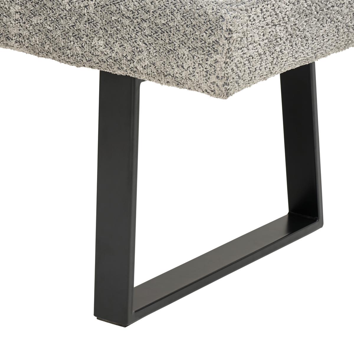 Eckbank Terri Grau, Ca. 132x163cm - Schwarz/Grau, KONVENTIONELL, Textil/Metall (130/160cm) - MID.YOU