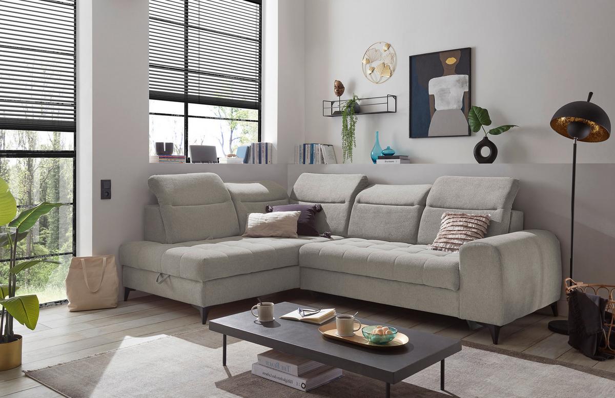 Ecksofa Rockdale Taupe S: 200x282 Cm - Taupe/Schwarz, KONVENTIONELL, Textil (200/282cm) - MID.YOU
