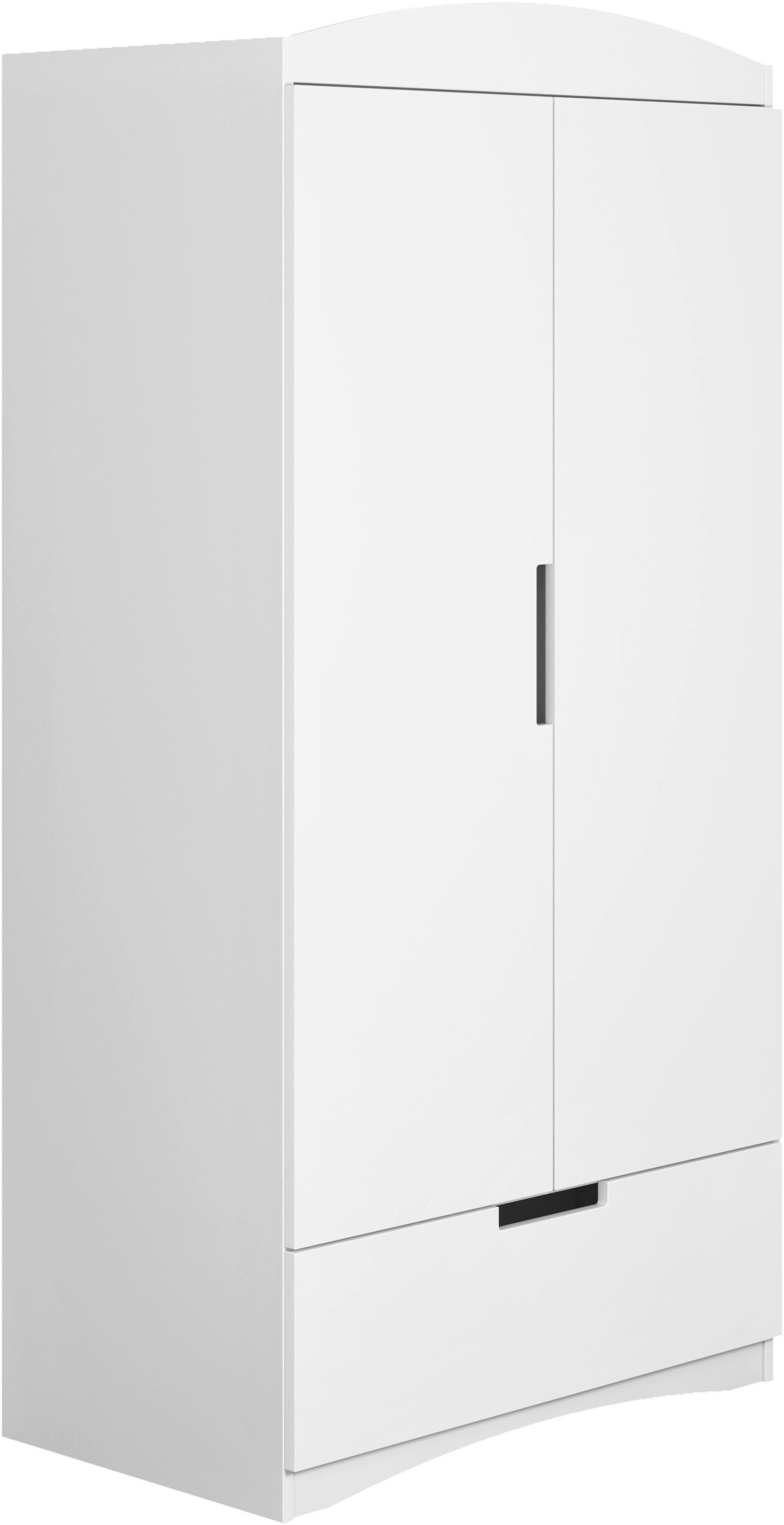 KINDERKLEIDERSCHRANK Classic Weiß B: 90cm - Weiß, MODERN, Holzwerkstoff (90/183,5/52cm) - MID.YOU