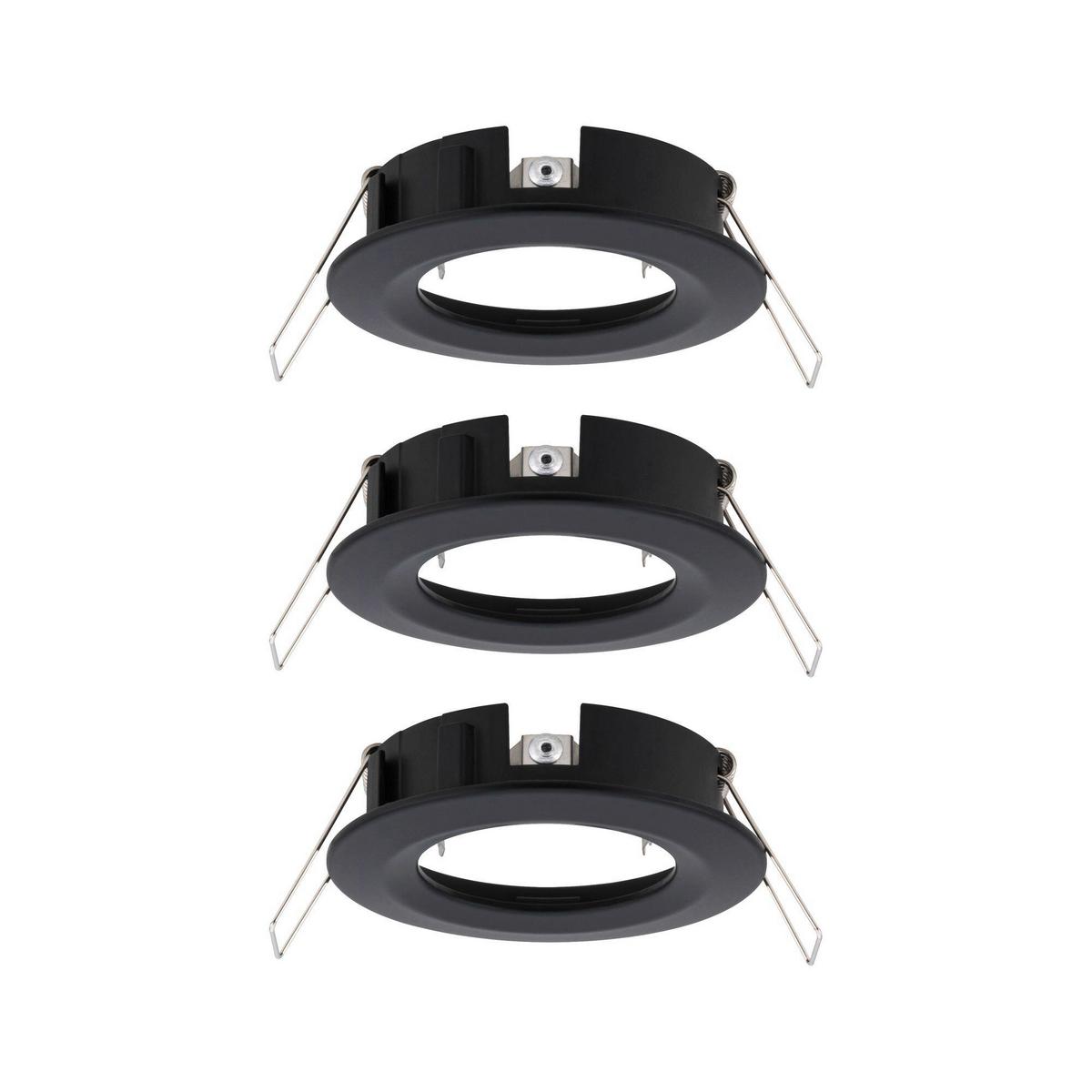 Deckenleuchte Ø 8,4 cm 3-Flammig Rund - Alufarben/Schwarz, Basics, Metall (8,4cm) - Paulmann