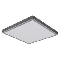 Led-deckenleuchte Doro L: 45cm Silberfarben Weiß Dunkelgrau - Dunkelgrau/Silberfarben, KONVENTIONELL, Kunststoff/Metall (45/45/6,5cm) - Globo