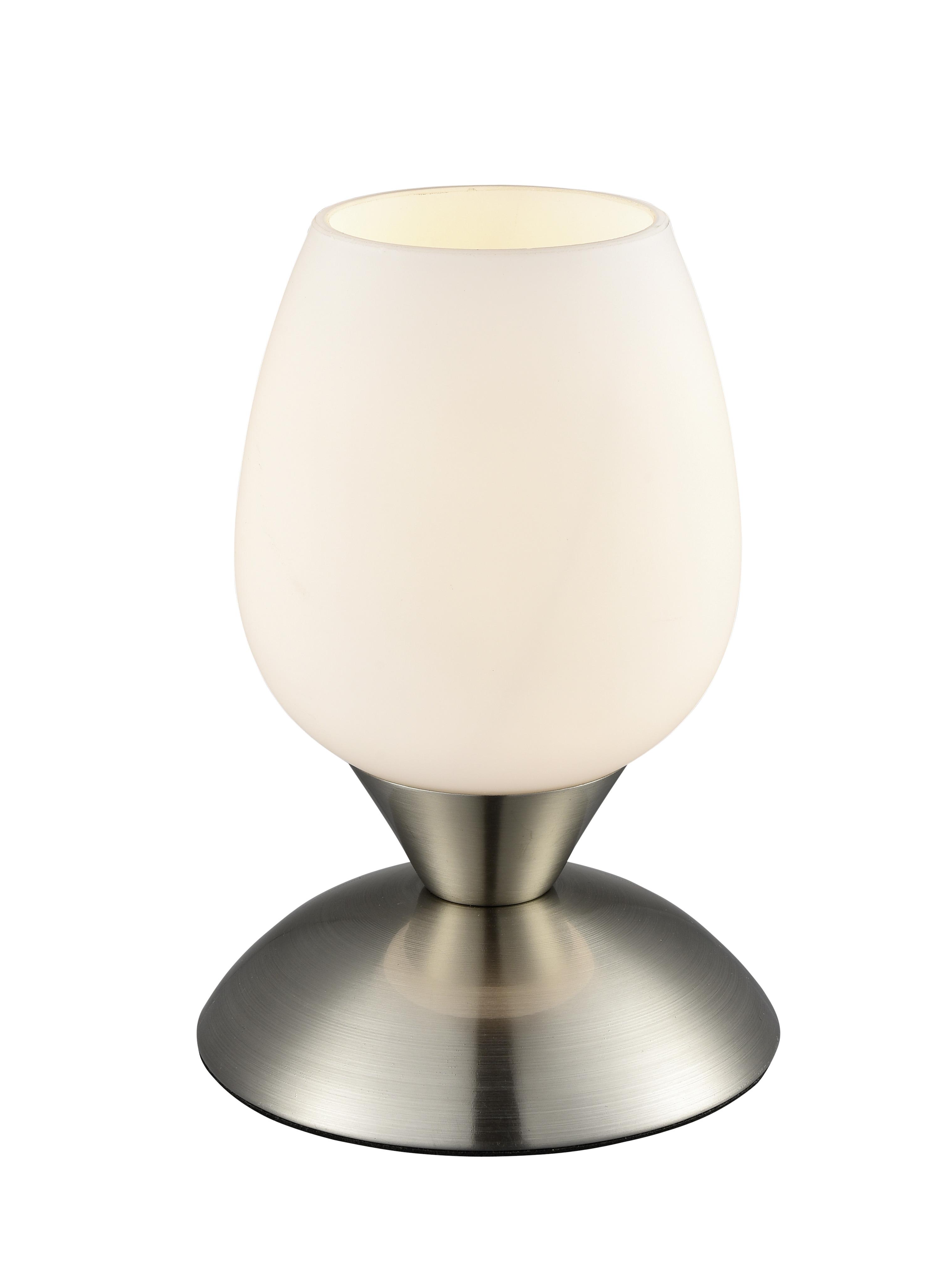 Stolová lampa Cup 12,5/18cm, 40 Watt - biela/strieborná, Modern, kov/sklo (12,5/18cm) - Mömax