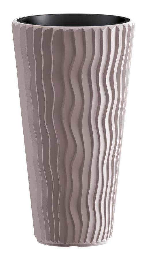 Kaspó Sandy Slim 30cm - cappuccino, műanyag (30cm)