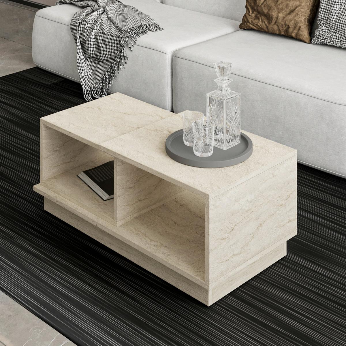 Couchtisch Concept Beige L: 90 cm - Beige, Design, Holzwerkstoff (90/45/36cm) - Livetastic