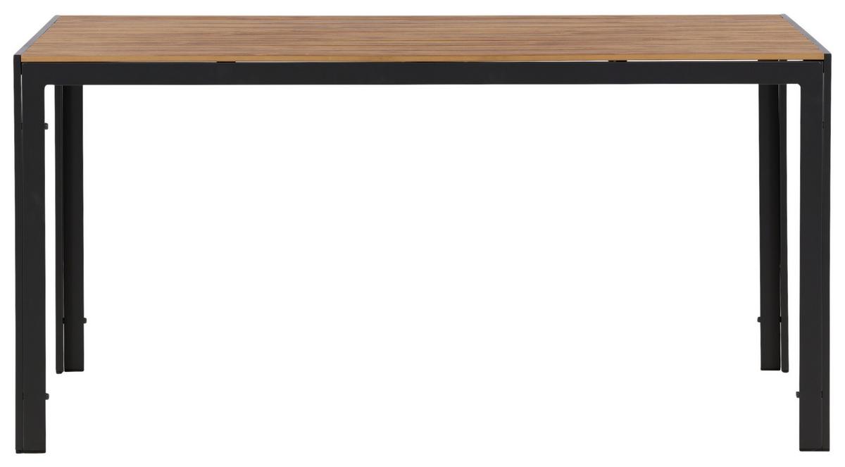 Gartentisch Break Aluminium L: 150cm - Schwarz/Naturfarben, KONVENTIONELL, Holz/Metall (150/90/75cm) - Gardenson