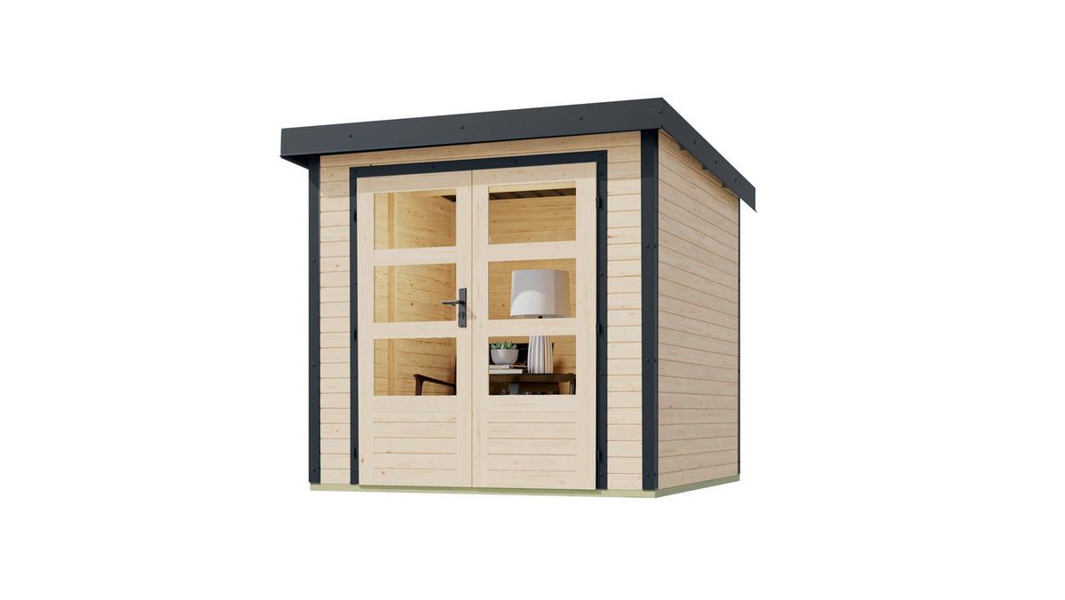 Gartenhaus Gaia 2 A ohne Fußboden - Fichtefarben/Anthrazit, Basics, Holz/Metall (209/208/213cm)