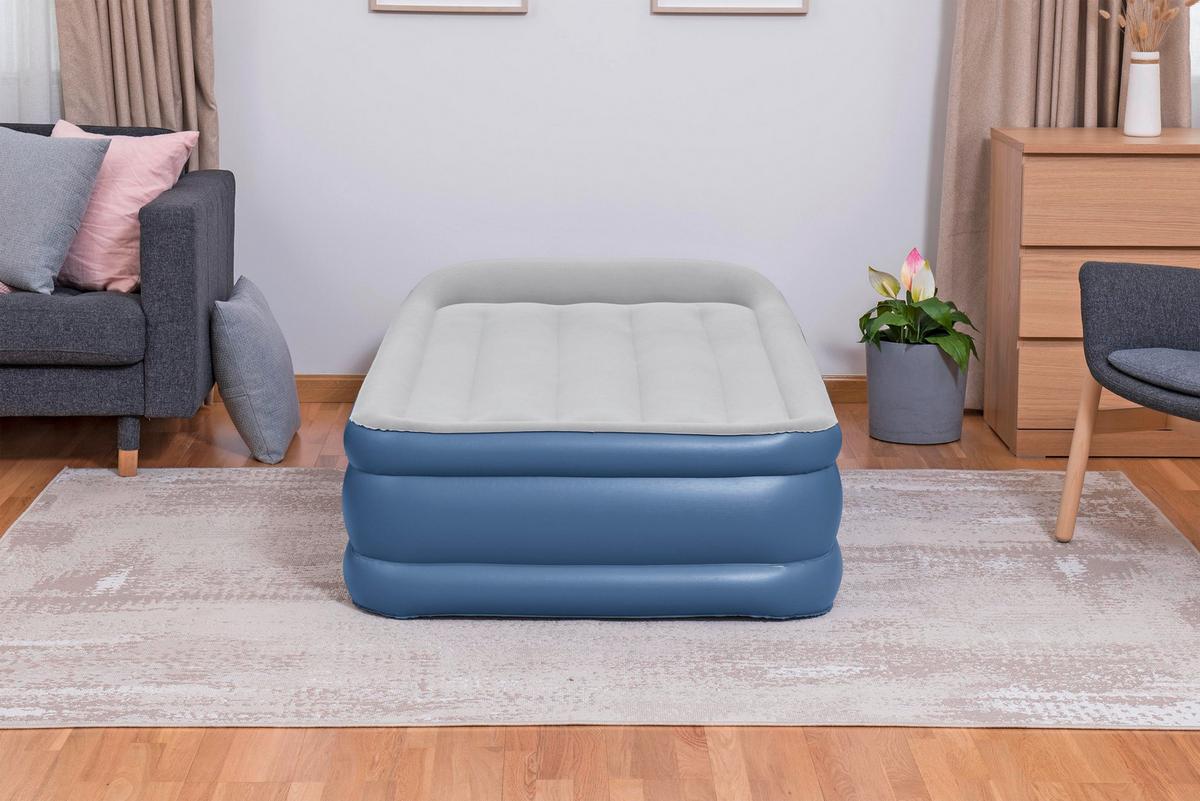 Luftbett Kerstin 191x97x46 cm Bis 300kg, inkl. Pumpe - Blau/Dunkelgrau, KONVENTIONELL, Kunststoff/Metall (191/97/46cm) - Bestway