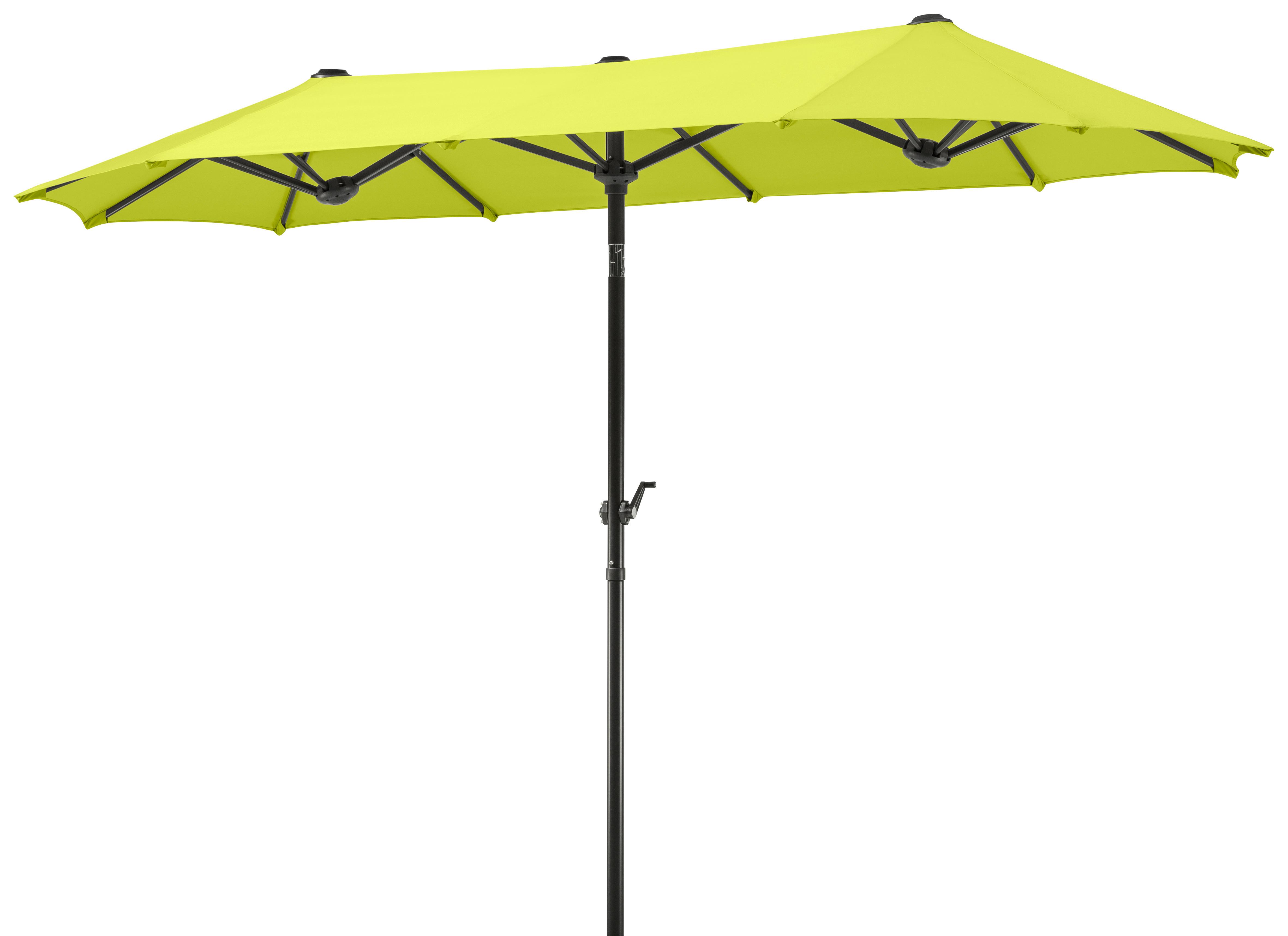 Doppelsonnenschirm Salerno BxHxT: 300x220x150 cm Apfelgrün - Anthrazit/Grün, Basics, Textil/Metall (300/220/150cm) - Schneider