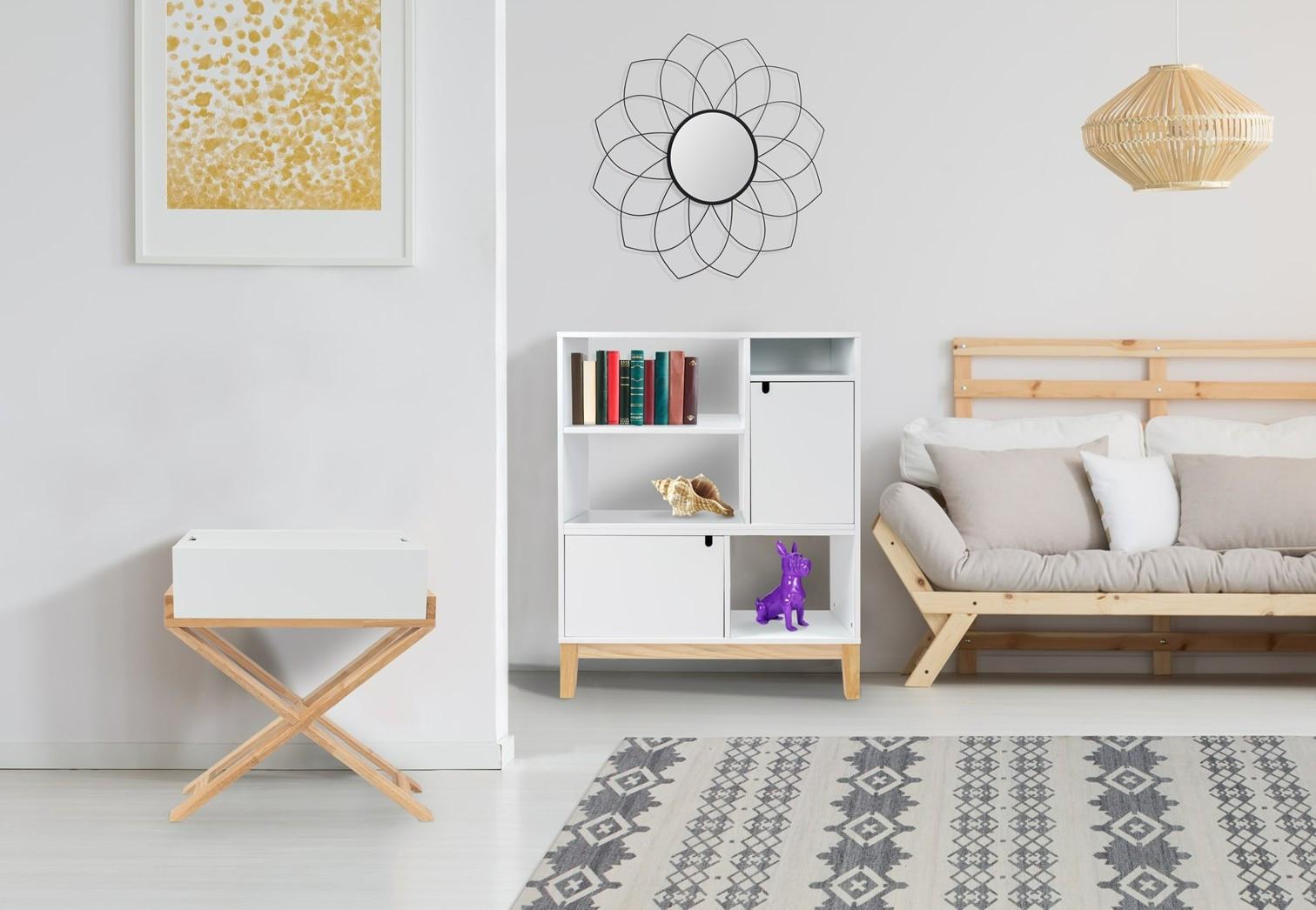 ODKLÁDACÍ STOLEK VALERIE 400 - bílá, Design, dřevo/kompozitní dřevo (56/58/34cm) - Kayoom