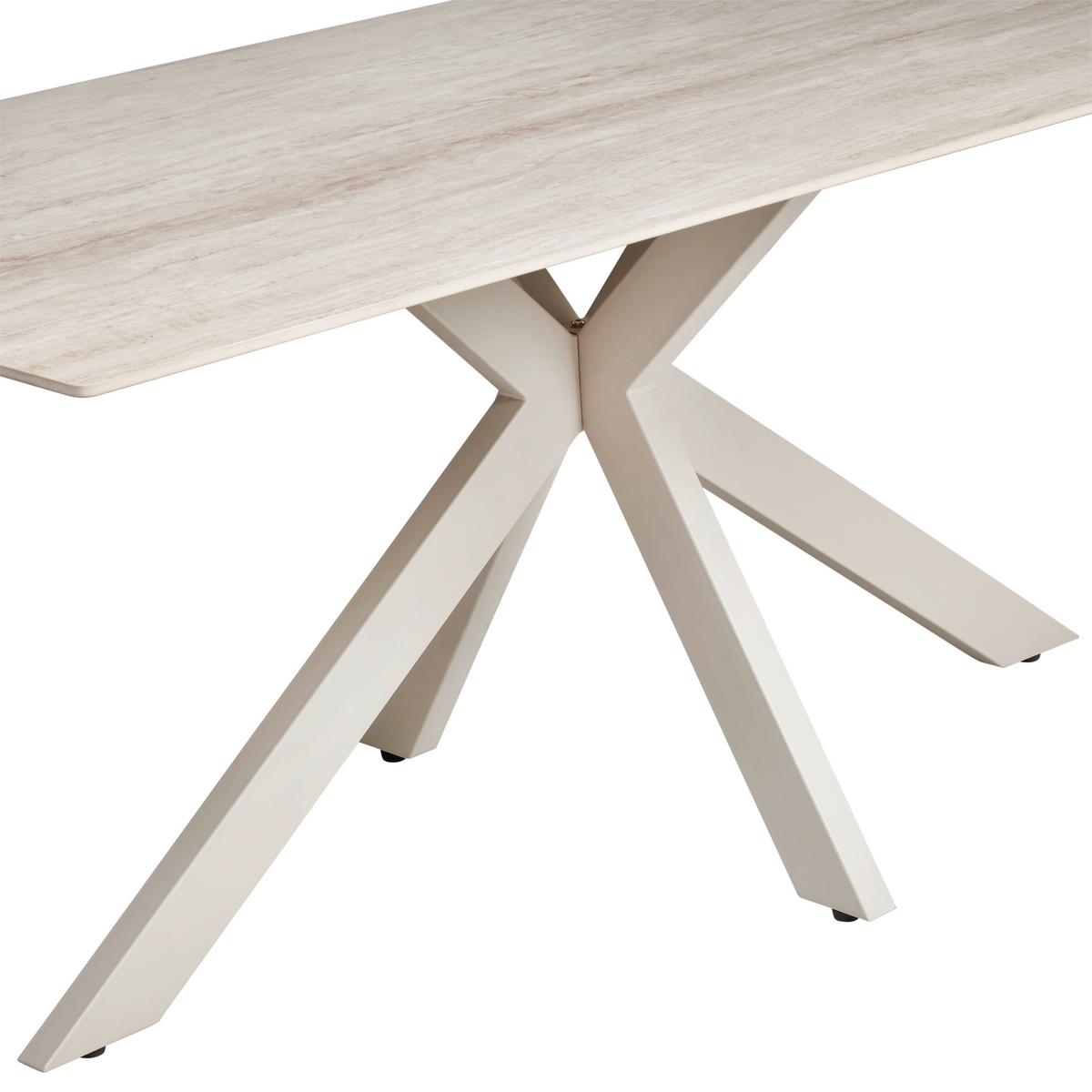 Esstisch Logan 180x90 Cm Beige - Beige, KONVENTIONELL, Keramik/Metall (180/90/76cm) - MID.YOU