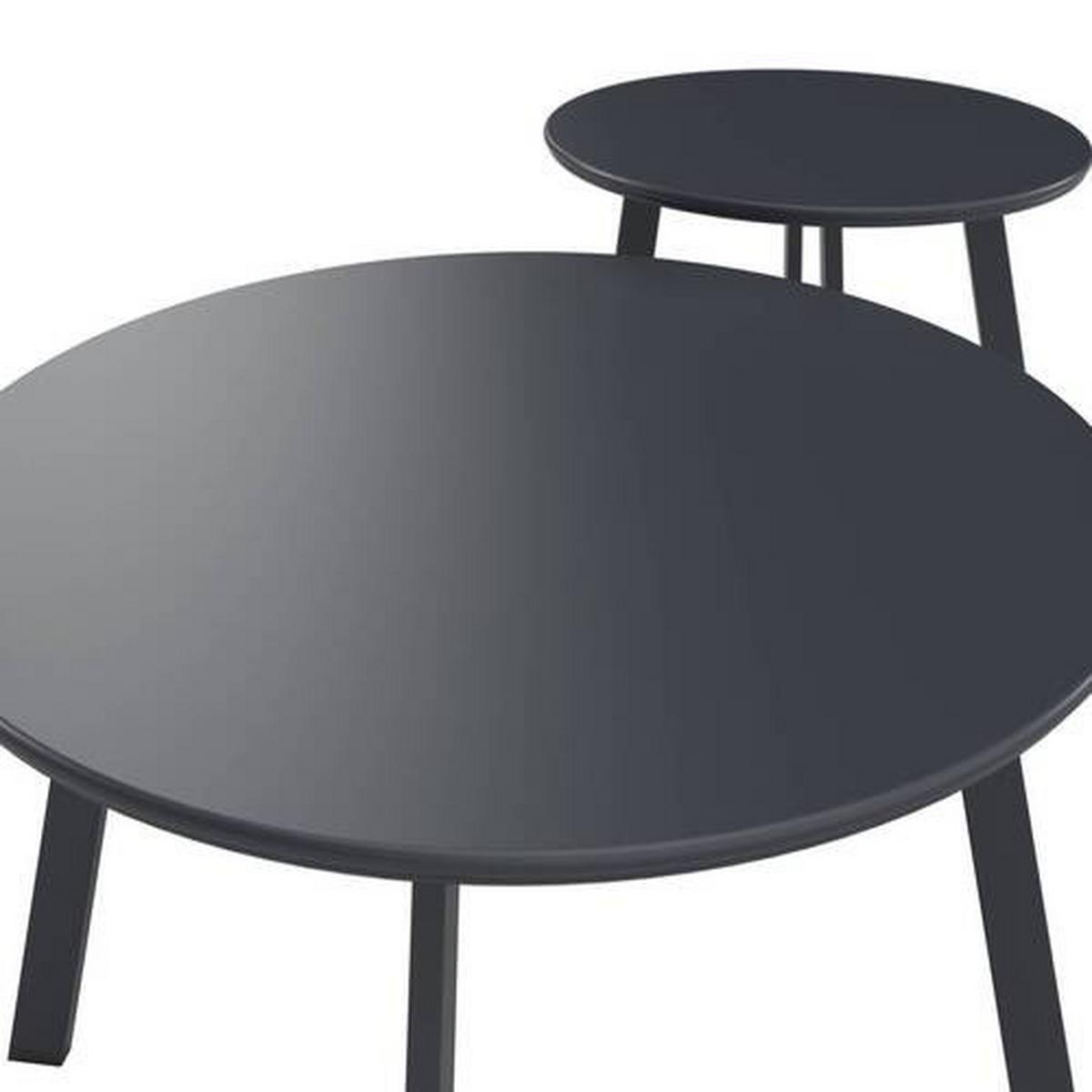 Gartenbeistelltisch Amelia - Schwarz, MODERN, Metall (70/50/40/45/70/50cm) - Luca Bessoni