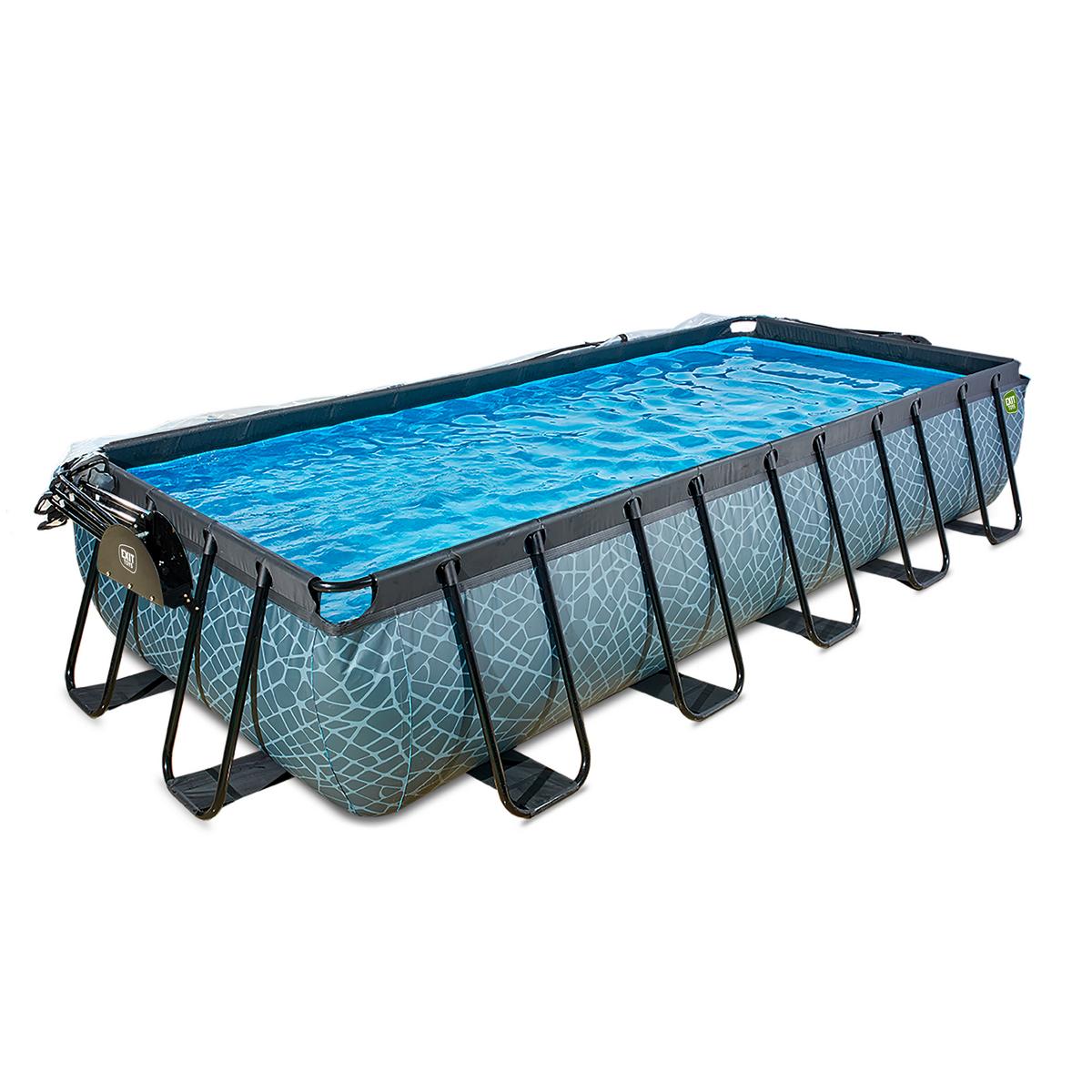Pool-set Exit Stone Pool - Grau, KONVENTIONELL, Kunststoff (540/250/100cm) - EXIT Toys