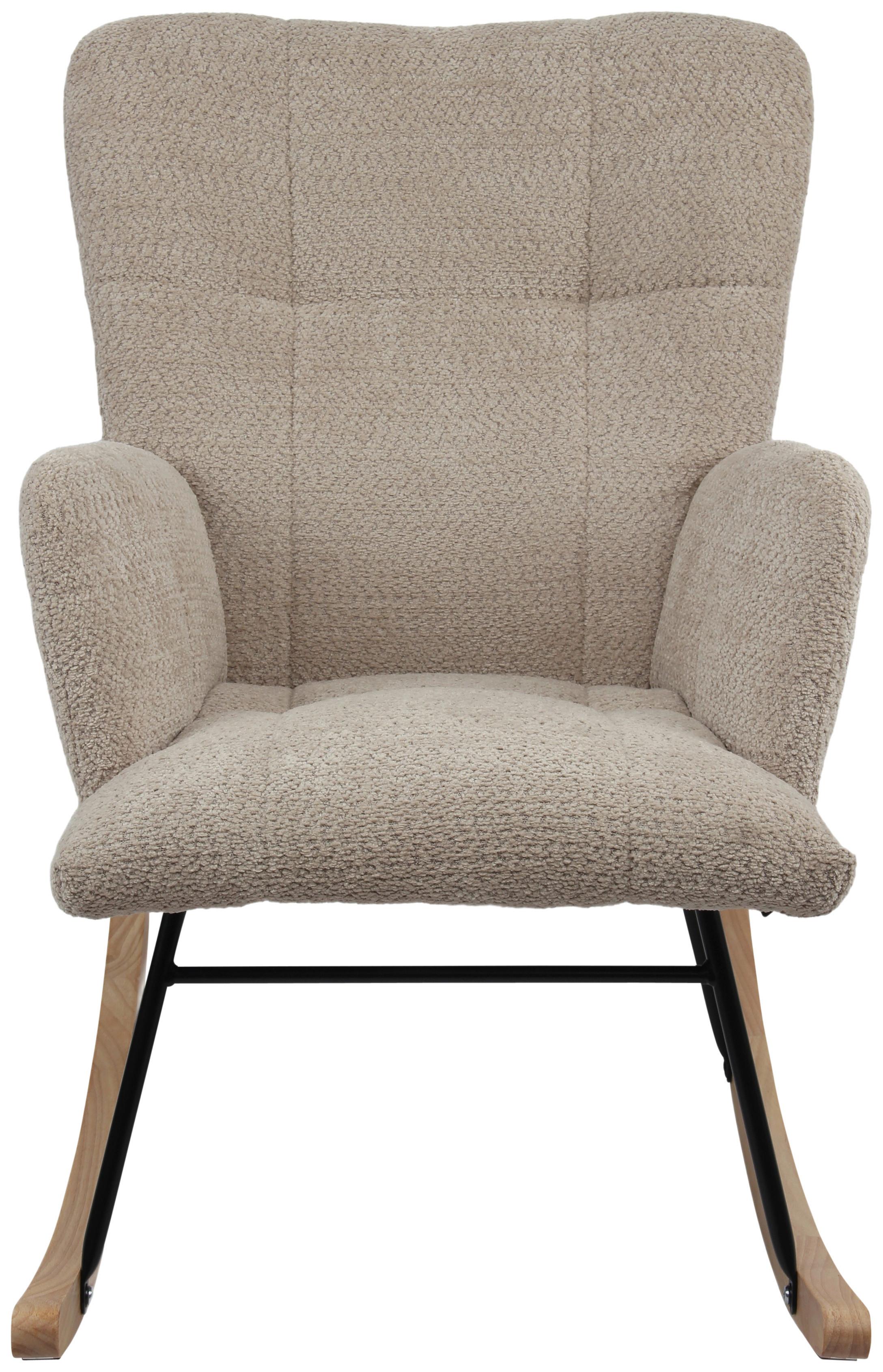 Schaukelstuhl Viktor Braun B: 62 cm - Naturfarben/Braun, Basics, Holz/Textil (62/90/52cm) - P & B