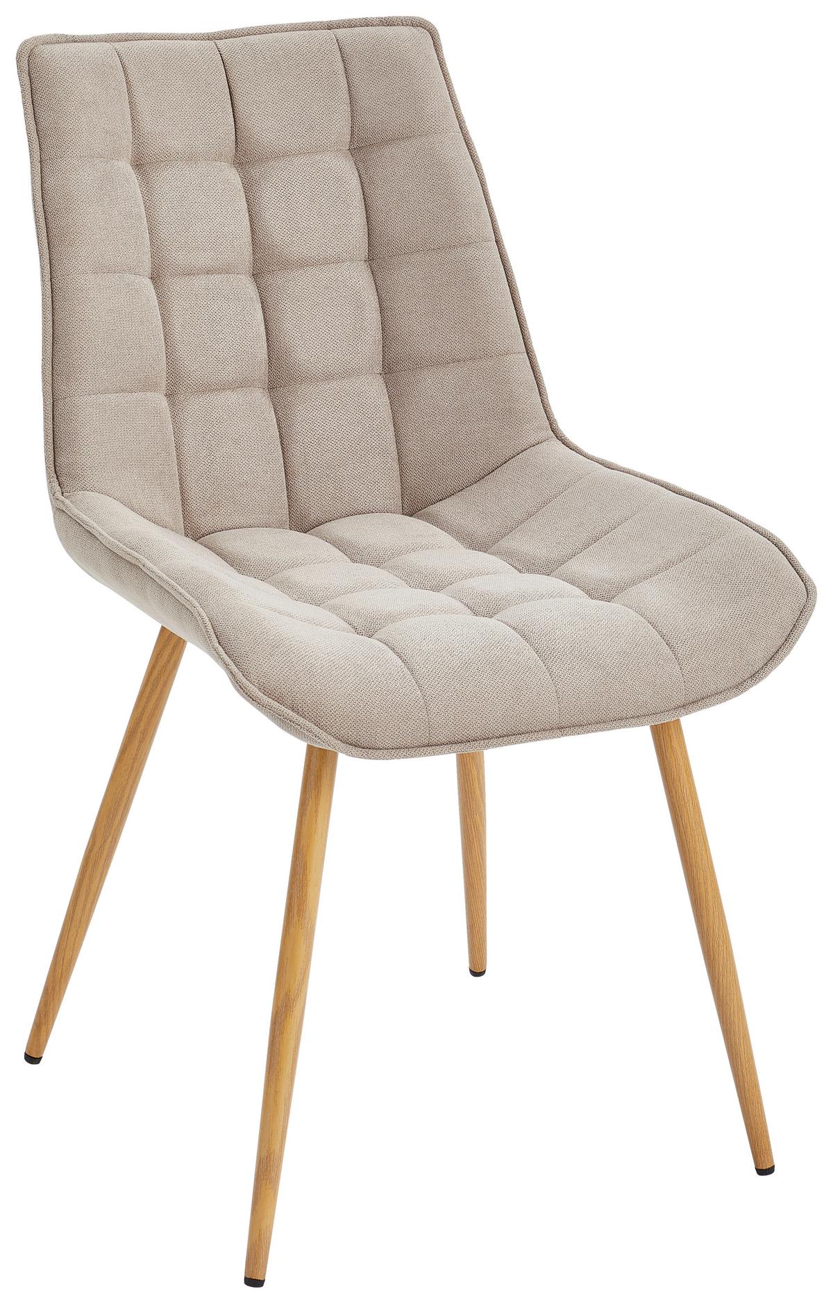 Stuhl Lena Eichefarben/Taupe B: 51 cm - Taupe/Eichefarben, MODERN, Textil/Metall (51/88/62cm) - Livetastic