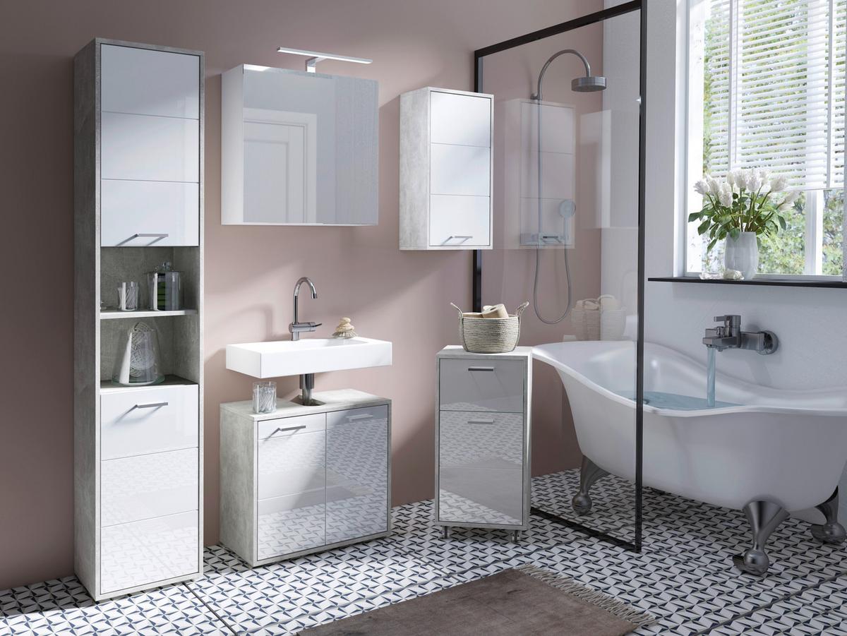 Spiegelschrank Spree B: 60cm Weiß - Weiß, MODERN, Glas/Holzwerkstoff (60/60/20cm) - MID.YOU